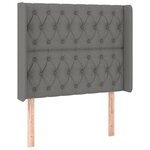vidaXL Sommier tapissier et matelas et LED Gris foncé 100x200 cm Tissu