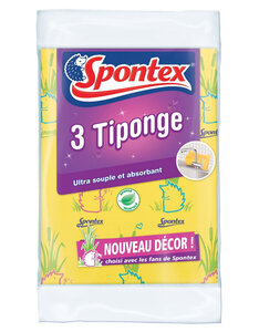 Spontex 3 Tiponge Nouveau Décor Ultra souple et Absorbant Par 3 (lot de 3 soit 9 éponges)
