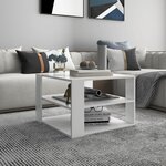 vidaXL Table basse Blanc 60x60x40 cm Aggloméré