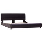 vidaXL Cadre de lit avec LED Noir Similicuir 160 x 200 cm