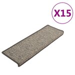 vidaXL Tapis d'escalier autocollants 15 Pièces 65x21x4 cm Gris et beige