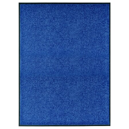 vidaXL Paillasson lavable Bleu 90x120 cm