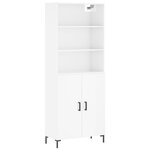 vidaXL Buffet haut Blanc brillant 69 5x34x180 cm Bois d'ingénierie