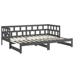 vidaXL Lit coulissant Gris Bois de pin solide 2x(90x200) cm