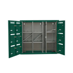 Bloc collectif Leabox  3x3  grade 3  simple face  intérieur  fixation murale  vert mousse ral 6005 finition brillante