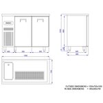 Refroidisseur de boissons - 2 portes & evier - combisteel - r290 - acier inoxydable21950 mmpleine/battante 1950x700x950mm