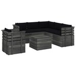 vidaXL Salon palette de jardin 7 Pièces avec coussins Bois de pin massif