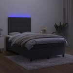 vidaXL Sommier tapissier avec matelas et LED Noir 120 x 200 cm Velours