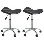 vidaXL Chaises à manger pivotantes lot de 2 noir similicuir