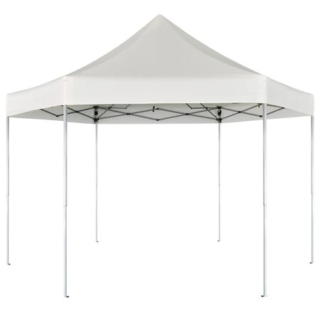 vidaXL Chapiteau hexagonal pliable Blanc crème 3 6x3 1 m