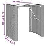 vidaXL Ensemble de bar de jardin 5 Pièces avec coussins noir poly rotin