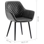 vidaXL Chaise à manger Gris Similicuir