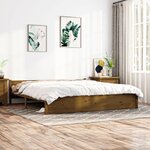 vidaXL Cadre de lit Marron miel Bois massif 180x200 cm Super King