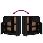 vidaXL Buffet noir 60x30x70 cm bois d'ingénierie