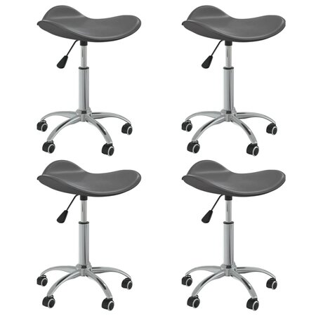 vidaXL Chaises pivotantes à manger lot de 4 gris similicuir