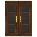 vidaXL Armoires murales 2 Pièces chêne marron bois d'ingénierie