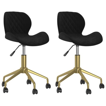 vidaXL Chaises pivotantes à manger lot de 2 Noir Velours