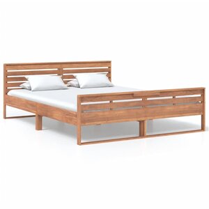 vidaXL Cadre de lit Bois de teck massif 160x200 cm