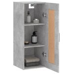 vidaXL Armoire murale gris béton 34 5x34x90 cm bois d'ingénierie