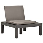 vidaXL Salon de jardin 3 Pièces Plastique Anthracite