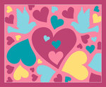 Cartes sable ou paillette Tendresse x 6 pièces Activités Enfant