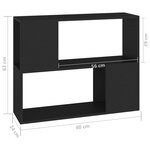 vidaXL Meuble TV Noir 80x24x63 cm Aggloméré