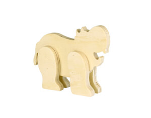 Jouet en bois Hippopotame 12 x 9 x 2 cm