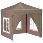 vidaXL Tente de réception pliable avec parois Taupe 2x2 m