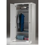 LEWIS Armoire 2 portes laqué Blanc