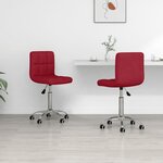 vidaXL Chaises pivotantes à manger lot de 2 Rouge bordeaux Tissu