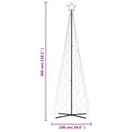 vidaXL Arbre de Noël cône Blanc chaud 500 LED 100x300 cm