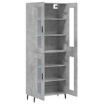 vidaXL Buffet haut Gris béton 69 5x34x180 cm Bois d'ingénierie