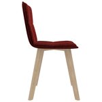 vidaXL Chaises à manger lot de 4 rouge bordeaux tissu