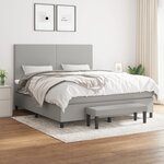 vidaXL Lit à sommier tapissier avec matelas Gris clair 180x200cm Tissu