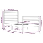 vidaXL Cadre de lit Bois de pin massif 90x200 cm Noir
