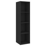vidaXL Meuble TV mural Noir 37x37x142 5 cm Aggloméré