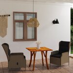 vidaXL Ensemble de salle à manger de jardin 3 Pièces Marron