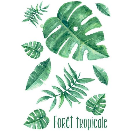 Transfert Thermocollant Feuilles Tropicales Couleur A4