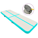vidaXL Tapis gonflable de gymnastique avec pompe 500x100x20cm PVC Vert