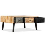 vidaXL Table basse Teck de récupération massif 90 x 65 x 40 cm