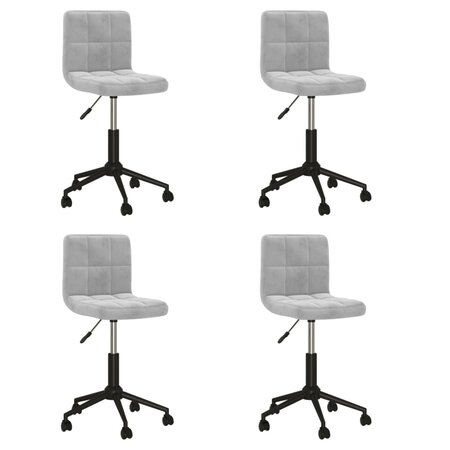 vidaXL Chaises pivotantes à manger lot de 4 gris clair velours