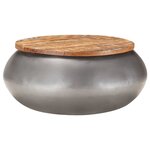vidaXL Table basse Gris 68x68x30 cm Bois de récupération solide