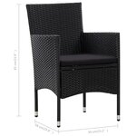 vidaXL Salon de jardin 4 Pièces avec coussins Résine tressée Noir