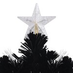 vidaXL Sapin de Noël et flocons de neige LED Noir 210 cm Fibre optique