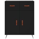 vidaXL Buffet haut Noir 69 5x34x180 cm Bois d'ingénierie