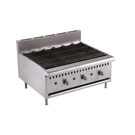 Grill pierre de lave professionnel - gaz - combisteel -  - acier inoxydable 915x800x590mm