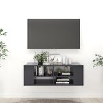 vidaXL Meuble TV mural Gris 102x35x35 cm Aggloméré