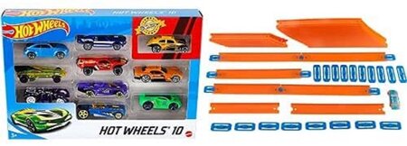 Coffret 10 véhicules pour enfant de petites voitures miniatures et Méga Piste