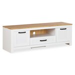 Meuble TV blanc/naturel 164 cm