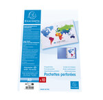 Sachet 10 Pochettes Perforées Polypropylène Lisse A3 Pliées - X 5 - Exacompta